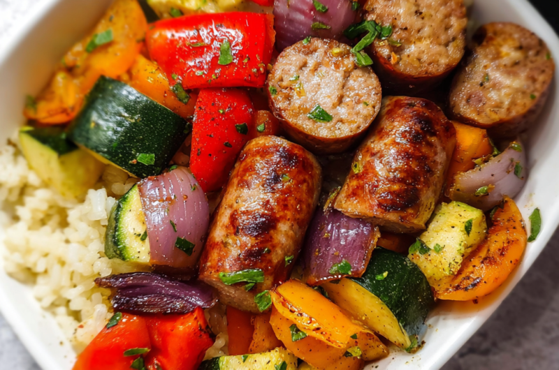 Air Fryer Chicken Sausage and Veggies