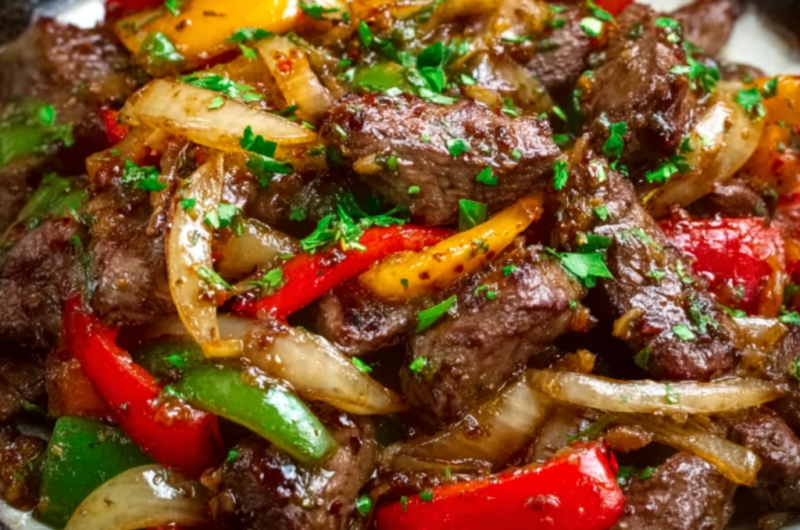 Pepper Steak with Bell Peppers and Onion