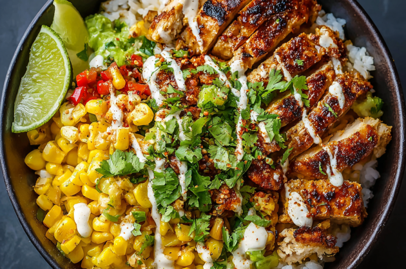 Street Corn Chicken Rice Bowl