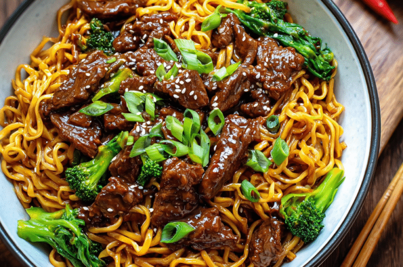 the best Sticky Beef Noodles