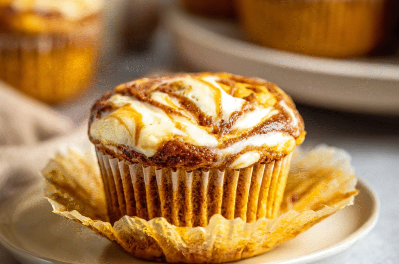 Swirled Pumpkin Cream Cheese Muffins