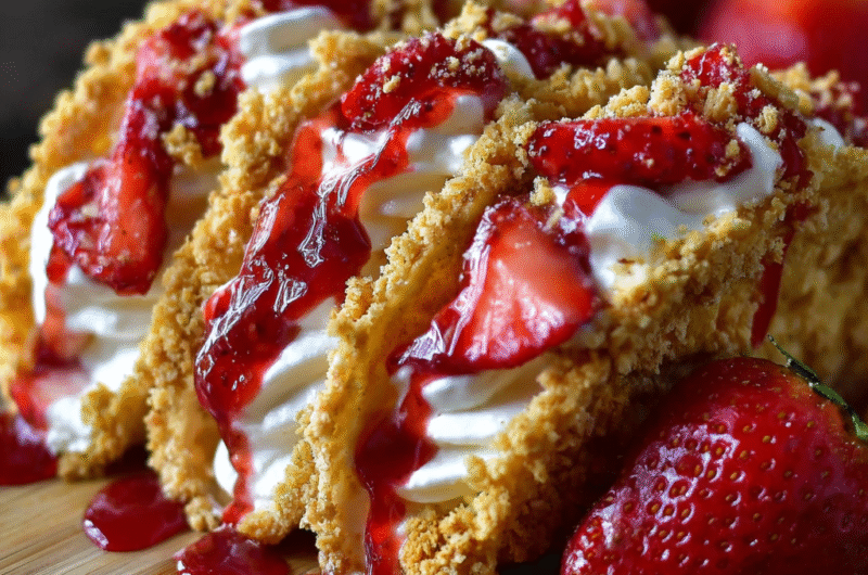 Strawberry Crunch Cheesecake Tacos