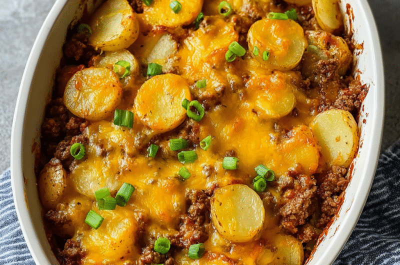 Hobo Casserole with Ground Beef & Potatoes