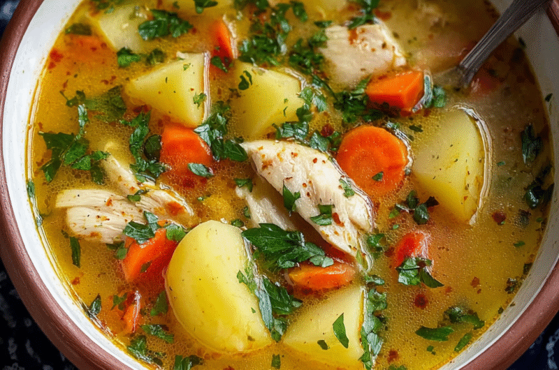 Homemade Chicken Soup with Potatoes