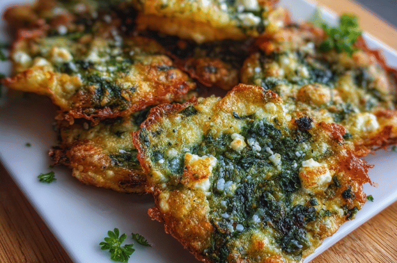 Spinach and Feta Cheese Crisps