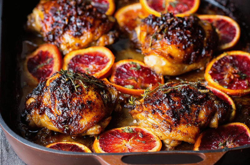 Blood Orange and Chinese Five Spice Baked Chicken Thighs