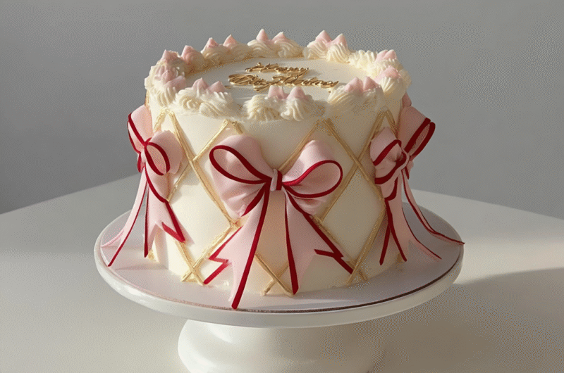 Birthday cake with bows