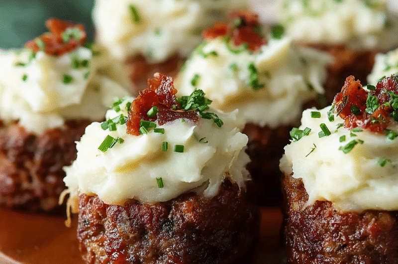 Mini Meatloaf Muffins with Mashed Potato Frosting Recipe