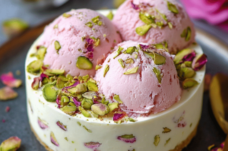 Rose & Pistachio Cheesecake Ice Cream