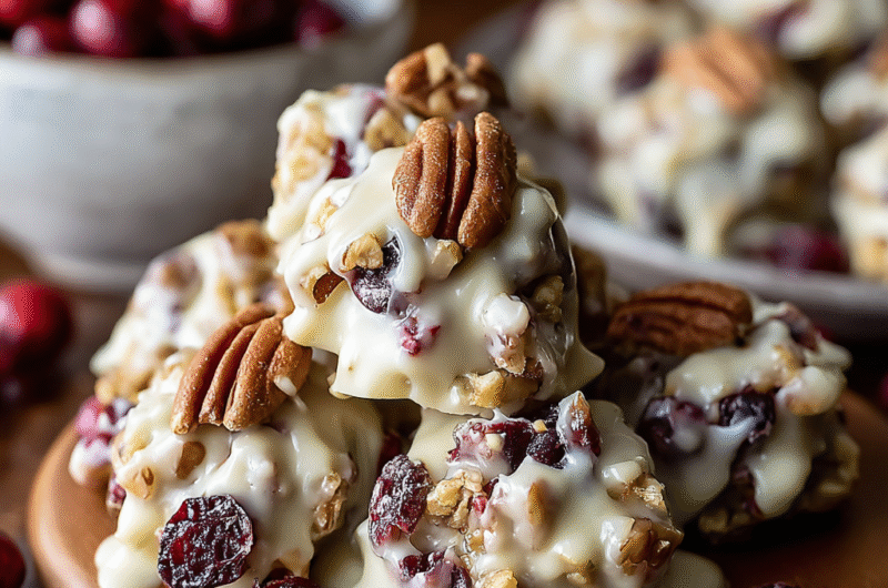 Homemade White Chocolate Cranberry Pecan Clusters