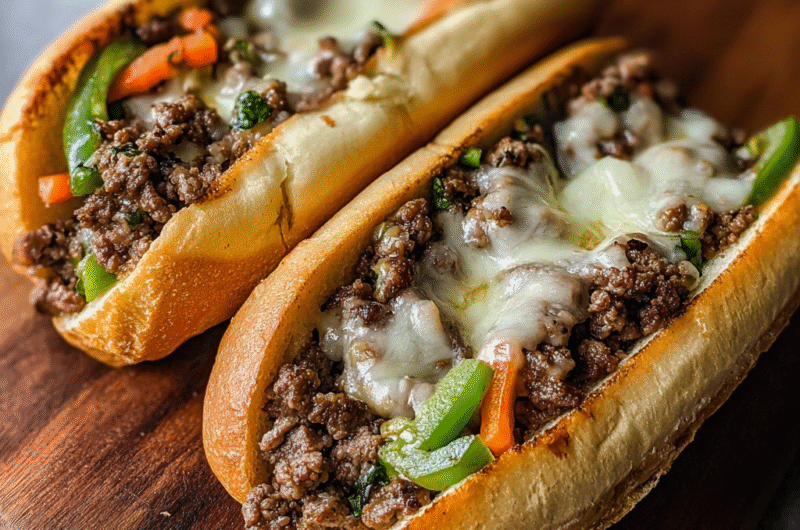 Ground Beef Philly Cheesesteaks