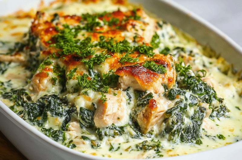 Creamy Chicken and Spinach Casserole
