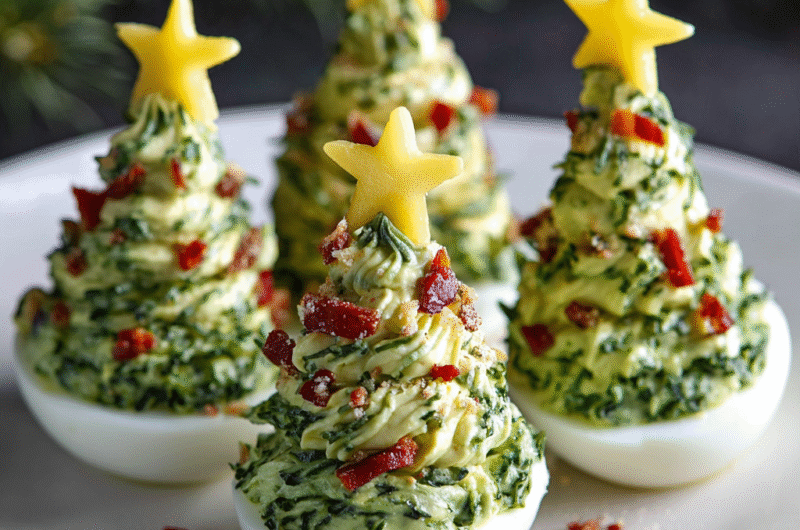 Christmas Tree Deviled Eggs