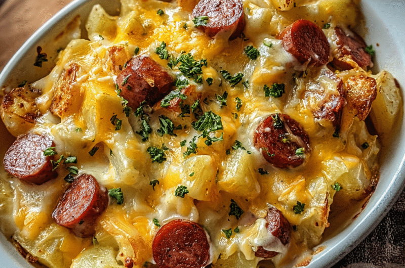 Cheesy Ranch Potatoes and Smoked Sausage