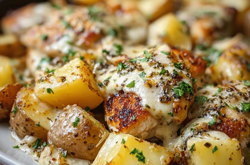 Garlic Parmesan Crockpot Chicken and Potatoes