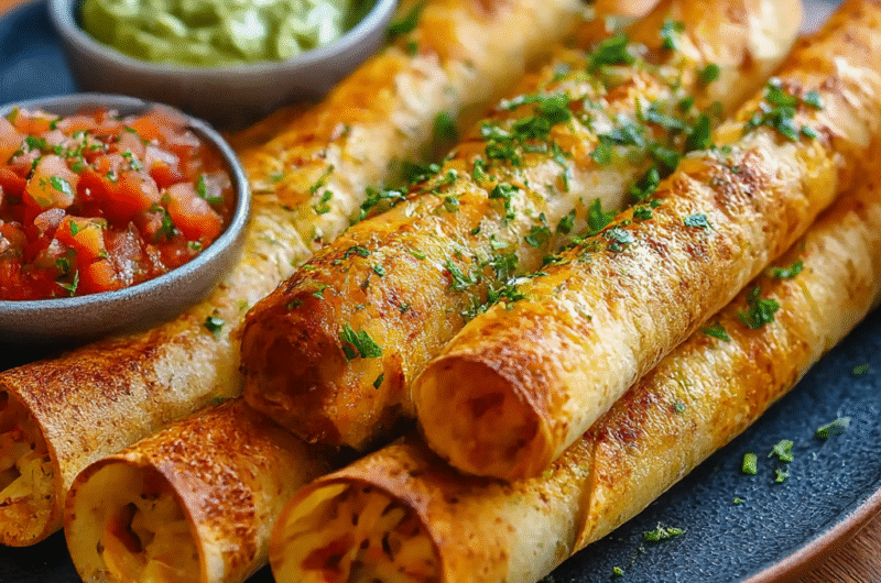 Crunchy Oven-Baked Chicken Taquitos Recipe