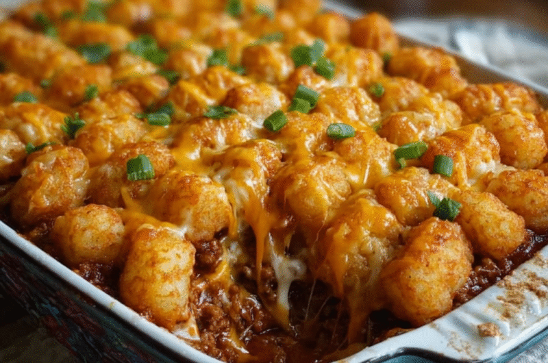 Chili Cheese Tater Tot Casserole