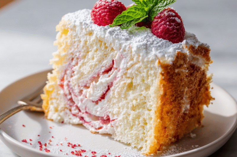 Raspberry Angel Food Cake