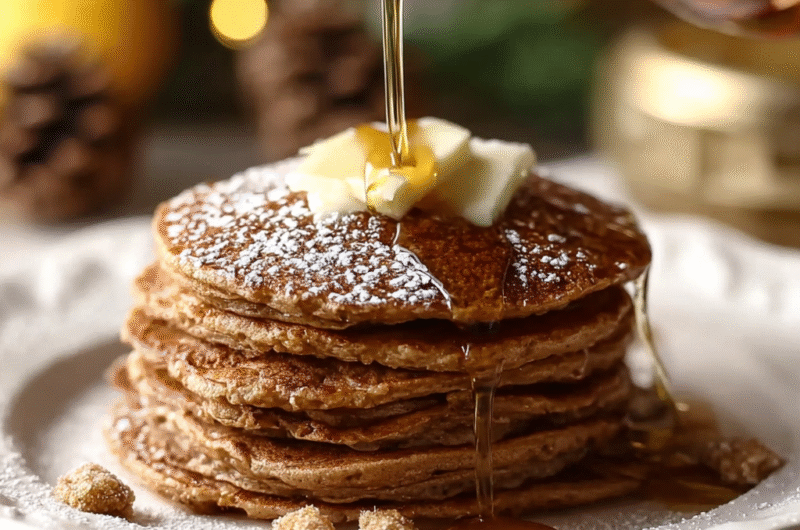 Gingerbread Pancakes with Maple Syrup