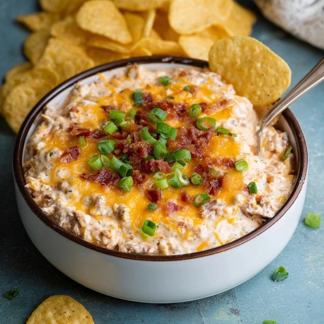 Close-up of bacon ranch dip showing molten cheddar cheese pull, smoky bacon bits, ranch herb specks, creamy base, pretzels and celery sticks ready to dip