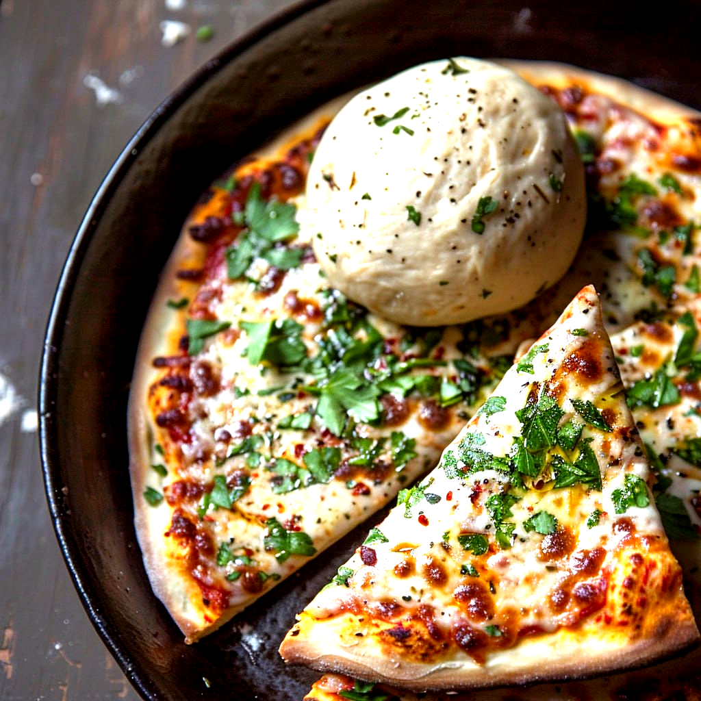 Close-up of pizza slice being lifted showing cheese pull, crispy chewy crust edge, fresh basil, glossy sauce
