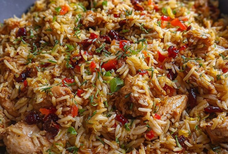 Turkey combo rice in a deep cast iron skillet, fluffy seasoned rice with ground turkey, diced bell peppers, corn, black beans, sprinkled with green onion and shredded cheese, fork lifting a bite